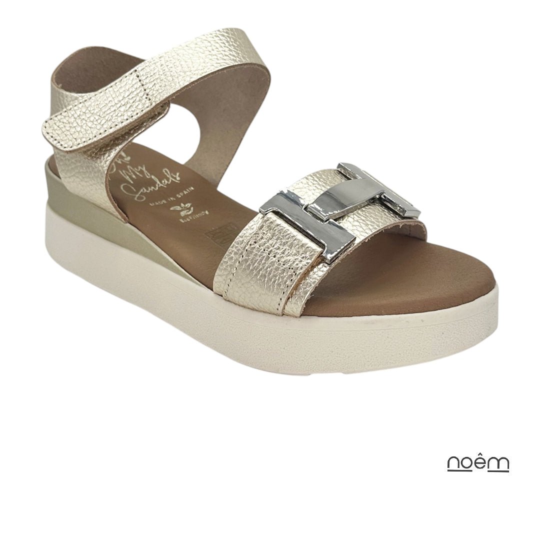 Sandalias Doradas Mujer Oh My Sandals | Cómodas